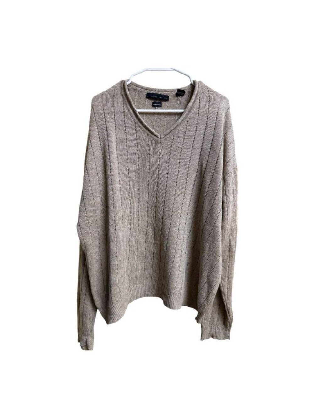 Metropolitan View Italian Yarn Linen Silk V-Neck Sweater Men’s Large